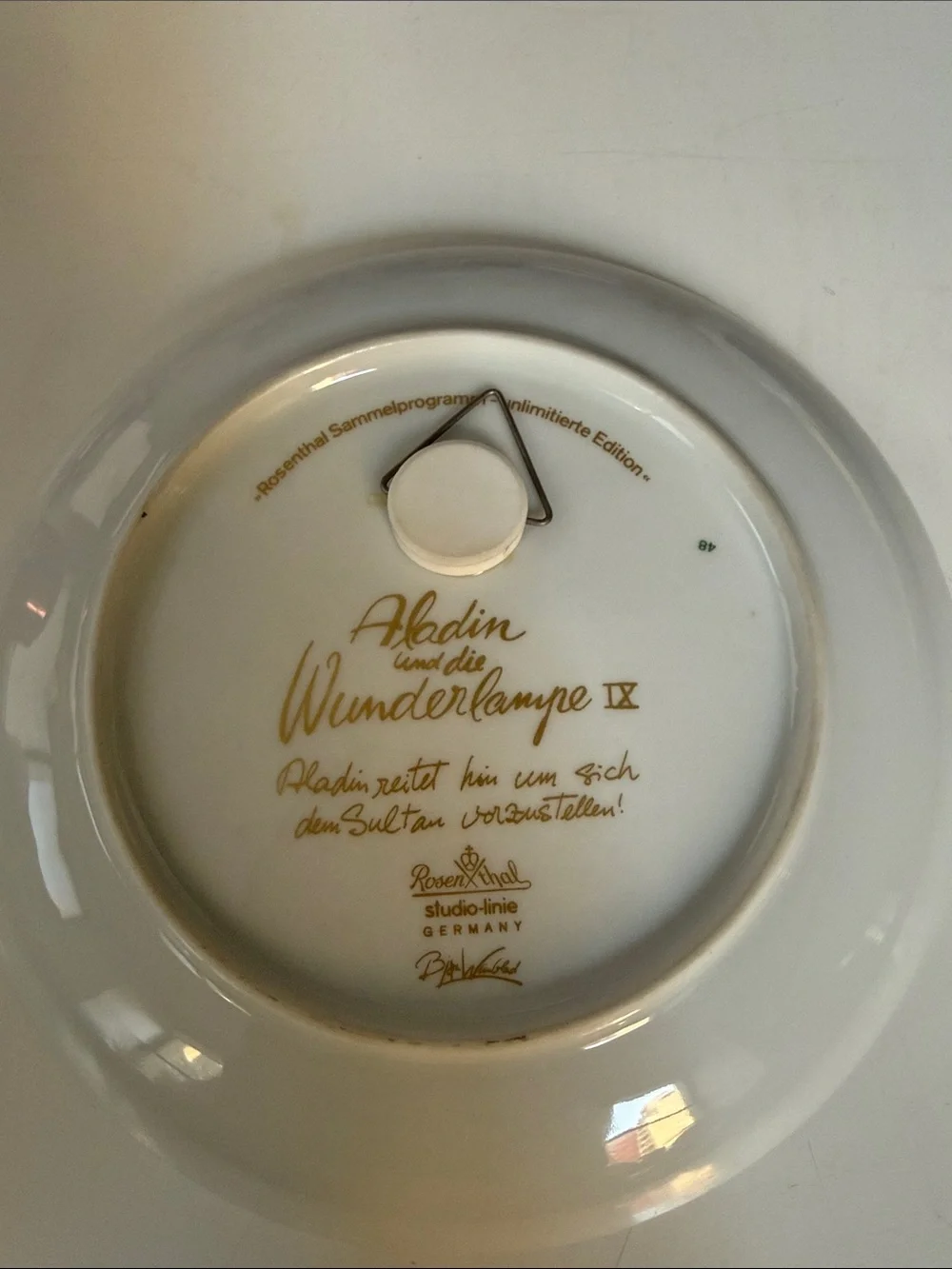 Rosenthal Decorative Aladdin limited edition Plate in Navy, Pink and Gold Accent